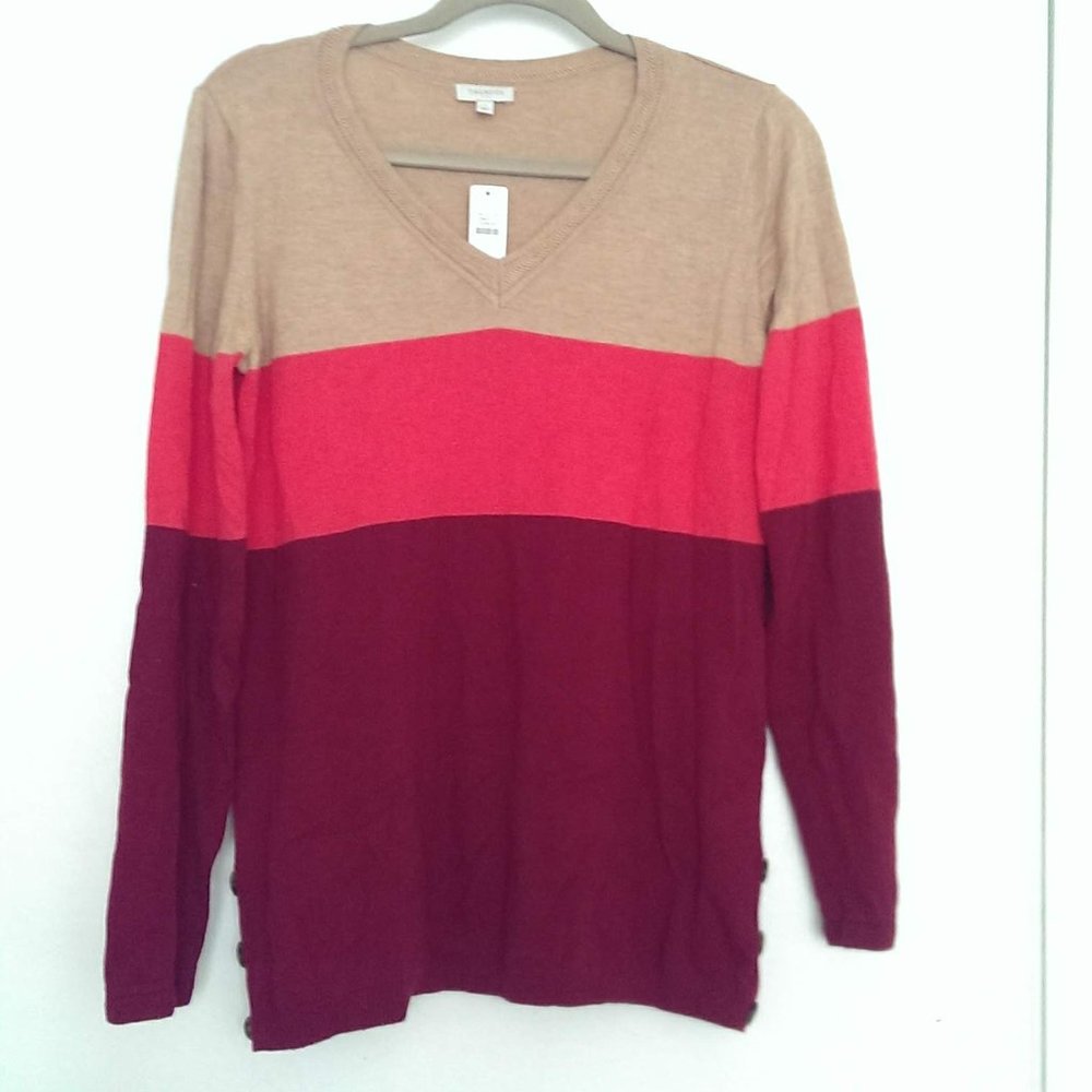 Talbots - tricolor long sleeves sweater